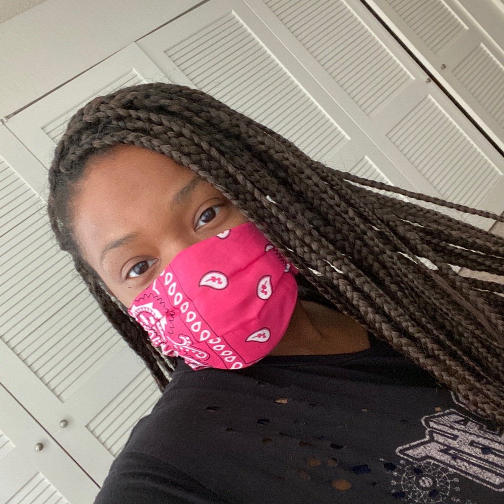 Handmade bandana mask , cotton with filter.